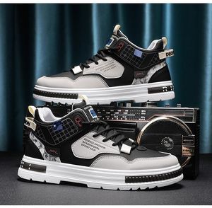 Scarpe Sportive da Uomo Nuove con Plateau Alto e Lacci, Comode per Primavera Autunno, Scarpe Casual Bianche da Studente con Tomaia in PU e Rete - Product Image 4