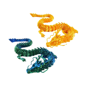 2 Piezas de Dragón Chino Impreso en 3D de 12 Pulgadas, Juguete Antiestrés de Plástico para Adultos, Decoración para el Hogar y la Oficina, Animales y Dinosaurios en 3D - Product Image 1