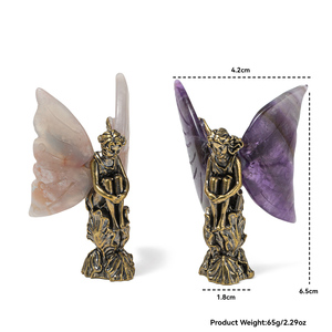 Ángel <span class=keywords><strong>de</strong></span> Amatista Natural con Diseño <span class=keywords><strong>de</strong></span> Flor <span class=keywords><strong>de</strong></span> Cerezo para Calma, Protección Energética y Positividad, Decoración para el Hogar - Product Image 2