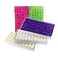 INUNION Fleurs artificielles 50 pièces par boîte Roses en savon Fleurs en mousse de savon de 5 cm pour mariage et Saint-Valentin
