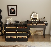 Ensembles de Chambre : Coiffeuse de Maquillage Meuble de Chambre à Coucher, Nouvelle Coiffeuse 2025 en Bois Massif avec Miroir