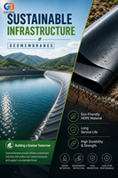 Bâche géomembrane HDPE anti-UV pour bassin à poissons, 0,5 mm, noire, en rouleau, imperméable, pour aquaculture, élevage de crevettes, revêtement de bassin de barrage