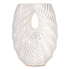 Vaso in ceramica con design a spirale testurizzato per soggiorno, decorazione per la casa, accessorio da tavolo - Product Image 1