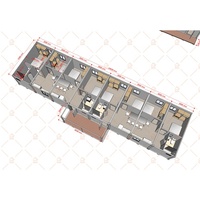Maison conteneur portable et démontable pour le camping, dortoir modulaire en panneaux sandwich d'acier préfabriqués avec toit incliné