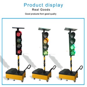 Feux de signalisation routière mobiles sans fil solaires pour la construction routière, 200 mm RYG, minuterie de compte à rebours, feux de signalisation LED d'avertissement routier - Product Image 5