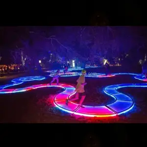 Уличный интерактивный светодиодный светящийся полевой светильник для танцпола для зимнего парка развлечений