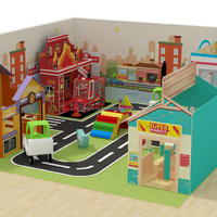 Ensemble de jeu de rôle commercial pour enfants, style village, supermarché et maison, pour jeu d'imitation multi-activités en intérieur