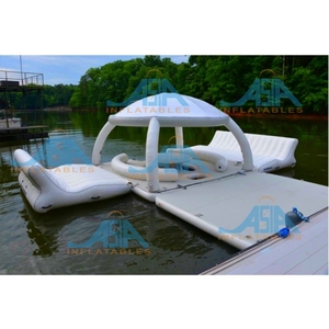 Cabaña Flotante Inflable con Toldo Resistente a los Rayos UV, Bomba de Inflado Rápido para Piscina, <span class=keywords><strong>Lago</strong></span>, Playa - Product Image 6