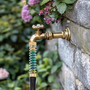 Protector de manguera de jardín, adaptador de extensión de <span class=keywords><strong>grifo</strong></span> de latón y Metal de plástico con conector de agua de resorte de bobina para extensión de <span class=keywords><strong>grifo</strong></span> de jardín - Product Image 5