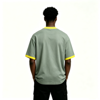 T-shirt Homme Col Rond Imprimé DTF Personnalisé Effet Contrastant Coupe Oversize Streetwear Été Logo Personnalisé Vente en Gros