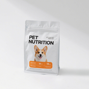 Custodia personalizzata per imballaggio di cibo per animali domestici con stampa rotocalco 500g 1kg 2.5kg per cani e gatti con fondo piatto per bustina di tè funzione di sicurezza della cerniera - Product Image 1