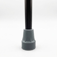 Embout de canne de marche noir pour seniors de 3/4 pouces, en caoutchouc robuste, écologique, antidérapant, de remplacement, pour béquilles et cannes, usage intensif