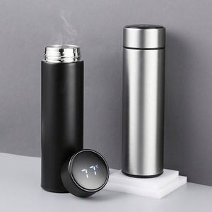 Bouteille d'eau en acier inoxydable à double paroi de 500 ml, isolée sous vide avec affichage de la température LED intelligent, pour cadeaux d'affaires - Product Image 2