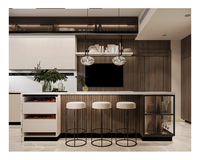 Ensemble de meubles de cuisine sur mesure, design modulaire moderne, tout-en-un, pour villa