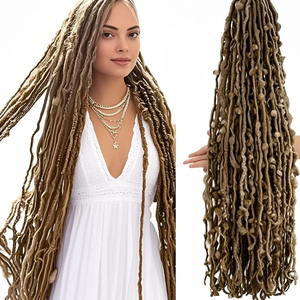 Fibre synthétique de qualité supérieure <span class=keywords><strong>Euro</strong></span> American Butterfly Curve Crochet Dreadlocks Perruque Locs à la mode pour la fête du festival et le style quotidien - Product Image 1