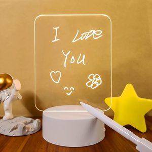 Tablero de Notas Acrílico Personalizado de 16 Colores, Lámpara de Noche, Tablero de Escritura Borrable, Luz LED 3D, Regalo de Cumpleaños, Decoración de Fiesta, Lámpara de Mesa - Product Image 1