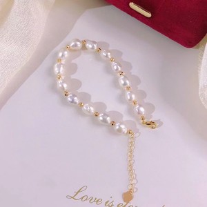 Bracelets et joncs de style occidental européen et américain, à la mode, avec perles fantaisie, minimalistes, baroques, en perles d'eau douce, Double Eleven Drainage - Product Image 3