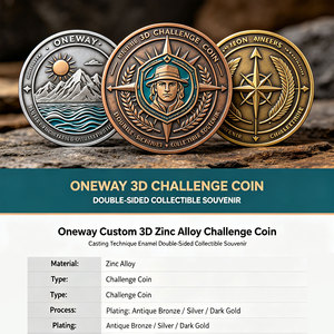 Monedas de Arte Folclórico Moderno con Acabado Antiguo, de Aleación de Zinc Fundido a Presión, Esmalte Duro, Personalizadas, de Recuerdo, Coleccionables, de Desafío, de la Marca Oneway - Product Image 6