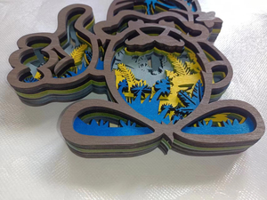 New Design Creative Carving Decoration Santa Claus Christmas Wood Crafts for Kids - Product Image 4