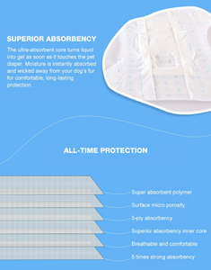 Échantillon Gratuit d'Usine, Couches Jetables Personnalisées Écologiques en Fibre pour Chiennes, Idéales pour l'<span class=keywords><strong>Incontinence</strong></span> des Animaux de Compagnie - Product Image 4