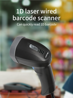 Lector de Códigos de Barras 1D con Cable, Escáner de Códigos QR POS, Escáner de Códigos de Barras Portátil
