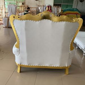 Vintage Blanc + Or Royal Or Sculpté En Bois Massif Meubles De Mariage Canapé D'attente - Product Image 4