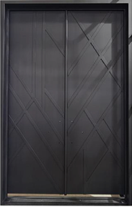 Portes de sécurité antivol en fer forgé au design moderne, avec serrure intelligente, prévention des incendies, entrée extérieure, résistantes aux intempéries, en acier, avec écran de protection 1 - Product Image 4