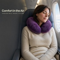 Oreiller de voyage en forme de U en peluche douce 2-en-1 avec billes de polystyrène personnalisable antistatique multifonctionnel avec logo personnalisé