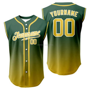 Camiseta de béisbol degradada sin mangas personalizada, sudadera de entrenamiento, uniforme de Club, chaleco con botones completos, estilo Hip Hop, ropa deportiva de softball - Product Image 2