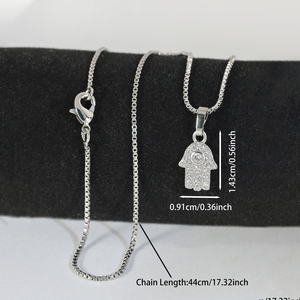<span class=keywords><strong>Collana</strong></span> Etnica Boho Personalizzata <span class=keywords><strong>con</strong></span> <span class=keywords><strong>Mano</strong></span> <span class=keywords><strong>di</strong></span> <span class=keywords><strong>Fatima</strong></span> e Occhio del Diavolo, Ciondolo Amuleto <span class=keywords><strong>con</strong></span> Zirconi, Placcato Oro e Argento per Donne - Product Image 6