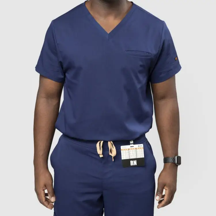 Oem Groothandel Aangepaste Fitness Beste Kwaliteit Mannen Scrub Sets Ziekenhuis Uniformen Medische Verpleging Uniform Past