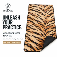Tapis de yoga en daim à haute adhérence Yugaland, absorbant l'humidité, en caoutchouc naturel, pour le yoga chaud, vente en gros