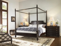 Lit à baldaquin classique en bois massif avec baldaquin haut, design traditionnel sculpté à la main, taille king réglable pour chambre à coucher, lit mural
