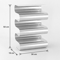 Support de présentation de bureau en aluminium ondulé en métal brossé minimaliste pour verres, décoration, rangement, maison, hôtel