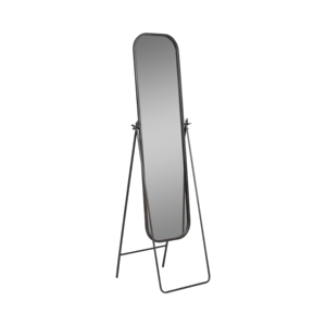 Specchio da terra rettangolare con cornice in metallo su supporto, a figura intera, per camera da letto, dormitorio, bagno, ufficio, decorazione. - Product Image 2