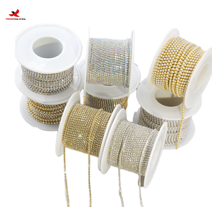 HQ Mixed Proc Discount 1.5mm 3D Metal Nail Art Crystal <b>Rhinestone</b> Claw Chain Luxury Diamond Chain Sparkling Nail Charms - Product Image 1