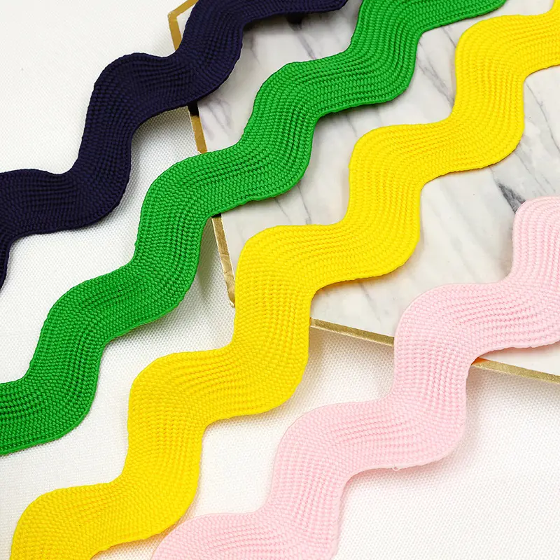 hot sale 25mm width 1'' good quality ric rac ribbon colorful rick rack trim for gift decoration zig zag lace