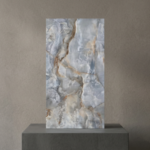 Azulejos de porcelana con aspecto de mármol Turquía Blue Spectre Beige de 800x1600 mm, acabado brillante y mate, para pisos y paredes. - Product Image 2