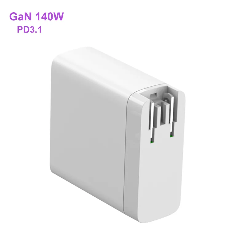 140W High Power Gan Quick Travel Charger USB C Ports Fast Charging 140W PD3.1 Gan Usb C Power Adapter