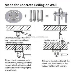 En <span class=keywords><strong>Acier</strong></span> Inoxydable de haute Qualité De Yoga Aérien Plateau Fixe Hamac Sable Balançoire Boucle Chaise <span class=keywords><strong>Crochet</strong></span> Roulement Fixé Rond Plateau Suspendu - Product Image 6