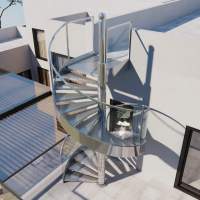 Escaliers en spirale extérieurs en acier inoxydable 316 robustes pour les propriétés de luxe en bord de mer