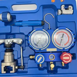 Refrigerazione Integrato flaring strumento kit VTB-5B Refrigerazione tool set Expander set con R410A refrigerante misuratori di pressione