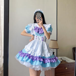 Disfraz de Sirvienta Japonesa de 5 Piezas en Varios Colores, Talla Grande, con Garras Moradas, Uniforme de Restaurante para COSPLAY - Product Image 1