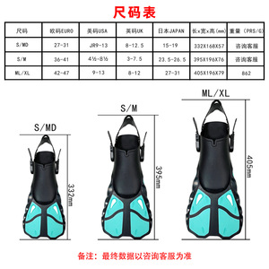 Aletas de Natación de Pie Completo, Material PPTPR, Azul, Negro, Verde, Tallas S, M, ML, XL, Equipo de Buceo, Snorkel y Apnea - Product Image 1