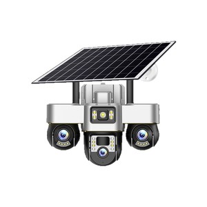 V380 Solar Powered HD Surveillance Camera Triple Lens 4G Outdoor <b>Security</b> System With Voice Intercom And Alarm Support - Product Image 1