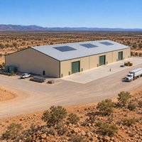 Bâtiment en structure acier pour atelier, entrepôt et bureau, équipé de panneaux PIR de qualité 350 AS/NZS, prêt pour l'énergie solaire