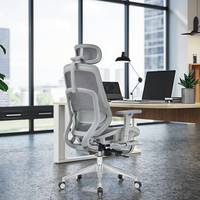 Chaise ergonomique de maille de bureau de pivot de dossier réglable de cadre en métal moderne exécutif avec l'appui-tête de roue et les sièges de repose-pieds