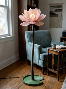 Lampe de sol moderne en forme de champignon avec table d'appoint, lumière LED chaude, décoration de salon, grande taille, design sculptural - Product Image 2