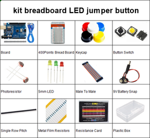 Nouvelle arrivée UNO R3 Kit de démarrage avec planche à pain <span class=keywords><strong>LED</strong></span> Jumper Wires Buttons Expédition rapide pour les projets <span class=keywords><strong>Arduino</strong></span> - Product Image 2