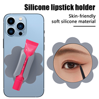 Support magnétique pour rouge à lèvres pour coque de téléphone, support en silicone pour brillant à lèvres avec miroir arrière pour l'organisation des rouges à lèvres
